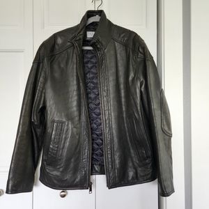 Marc NY Andrew Marc Racer Leather Jacket size medium short moto collar